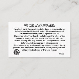 The Lord Is My Shepherd PSALM 23 Business Card