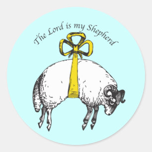 The LORD is my shepherd Psalm 23 Classic Round Sticker