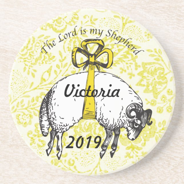 The LORD is my shepherd Psalm 23 Coaster (Front)