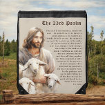 The Lord is My Shepherd - Psalm 23 Drawstring Bag<br><div class="desc">Psalm 23 is known as the “Psalm of Faith.” The entire psalm breathes serenity and happy confidence that the Lord will take care of you. It speaks of God's love and faithfulness in every circumstance of life, now and in the future. This Psalm has been a comfort for the faithful...</div>