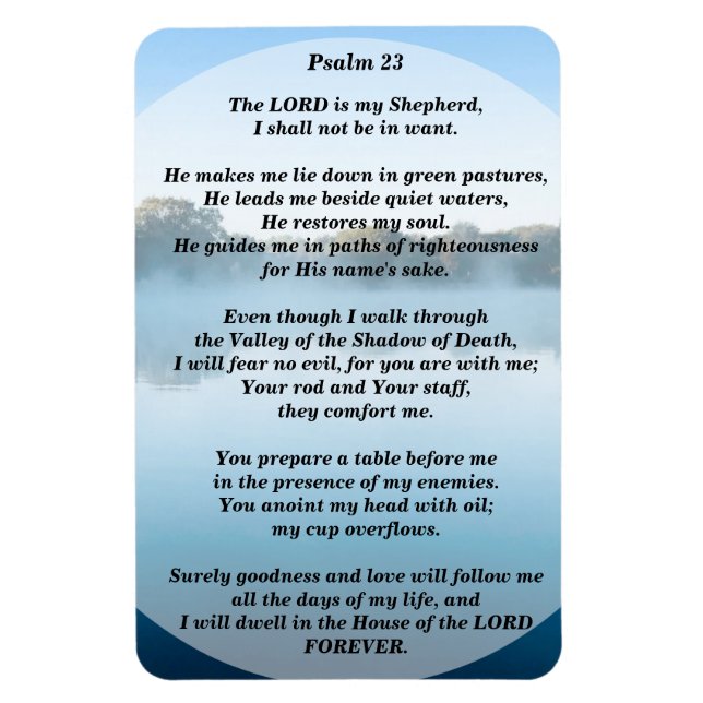 The Lord is my Shepherd Psalm 23 Flexible Magnet (Vertical)