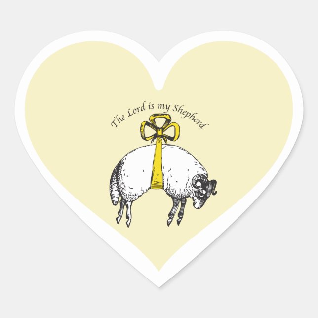 The LORD is my shepherd Psalm 23 Heart Sticker (Front)