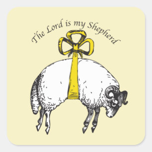 The LORD is my shepherd Psalm 23 Square Sticker