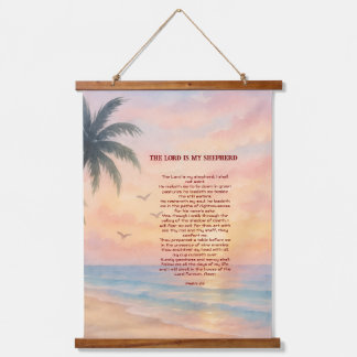 The Lord Is My Shepherd Psalm 23 Sunset Beach Hanging Tapestry
