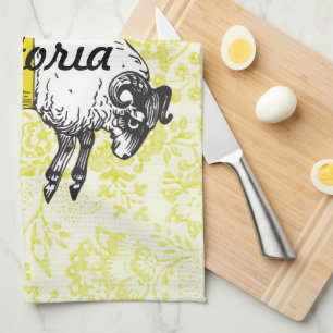 The LORD is my shepherd Psalm 23 Tea Towel