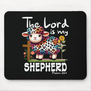 The Lord Is My Shepherd Psalm Cute Sheep Easter Ch Mouse Mat