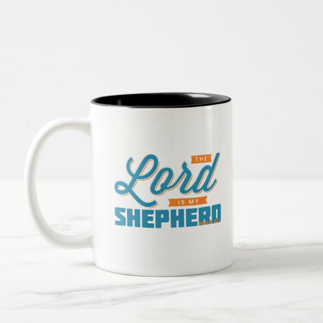 The Lord is my shepherd Two-Tone Coffee Mug (Left)
