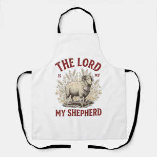 The Lord Is My Shepherd Vintage Sheep Shirt Design Apron