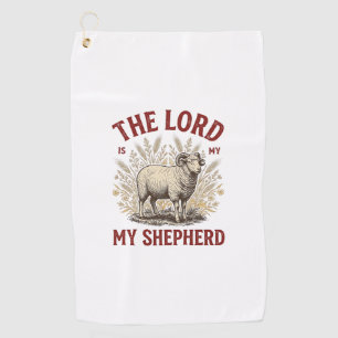 The Lord Is My Shepherd Vintage Sheep Shirt Design Golf Towel