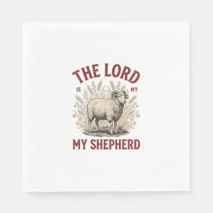 The Lord Is My Shepherd Vintage Sheep Shirt Design Napkin