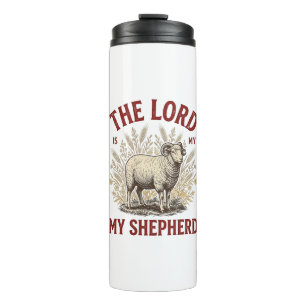 The Lord Is My Shepherd Vintage Sheep Shirt Design Thermal Tumbler