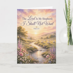 The Lord Is My Shepherd Watercolor Scripture Card
