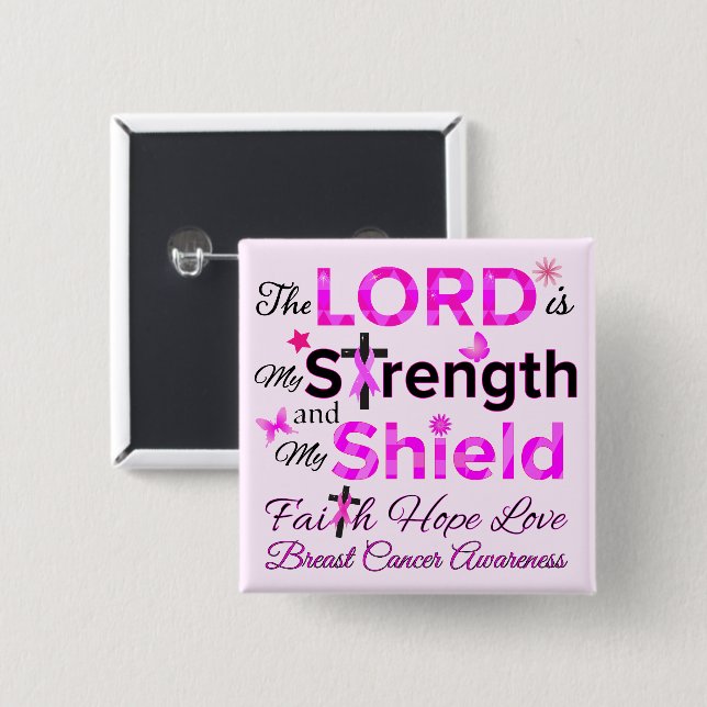 The LORD is My Strength 15 Cm Square Badge (Front & Back)