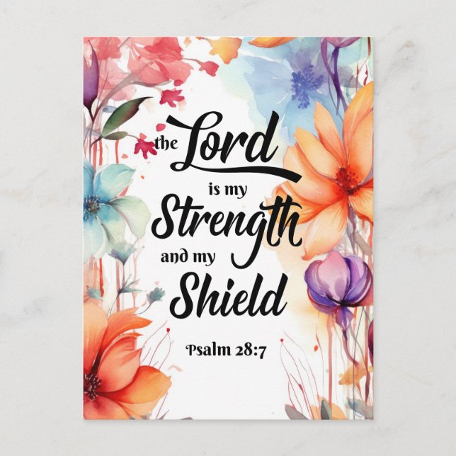 The Lord is my strength and my shield Postcard (Front)