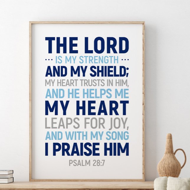 The Lord Is My Strength And My Shield, Psalm 28:7 Poster (Creator Uploaded)
