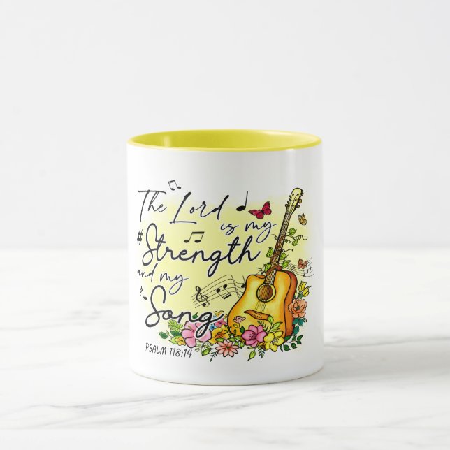 "THE LORD IS MY STRENGTH AND MY SONG" GUITAR  MUG (Center)