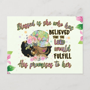 The lord is my strength and my song, melanin sista holiday postcard