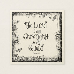 The Lord is my Strength Bible Verse Napkin