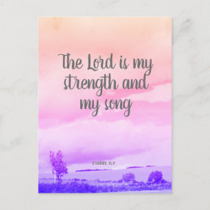 The Lord is my strength, Christian postcard