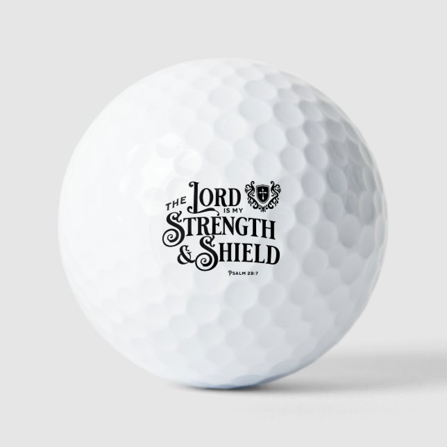 The Lord is my Strength & Shield Royalty  Golf Balls (Front)