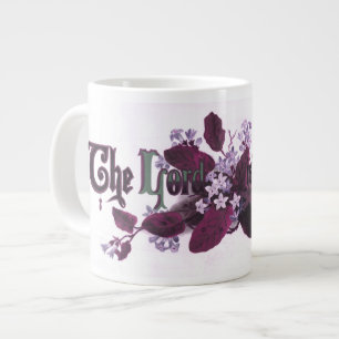 "The Lord is Risen" Vintage Easter Art eggplant Large Coffee Mug