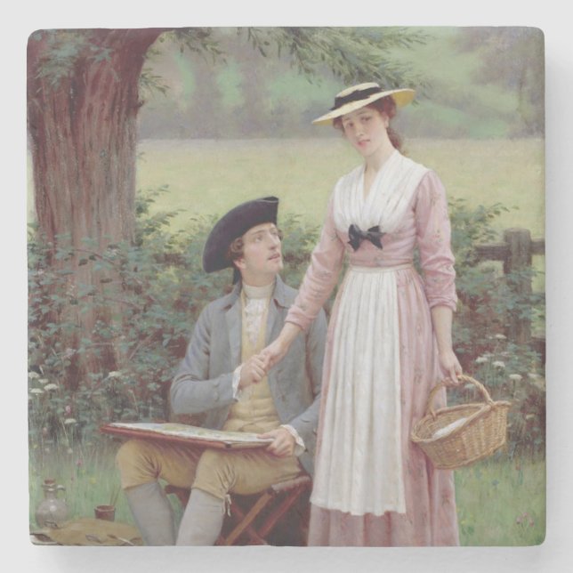 The Lord of Burleigh and his Lover Stone Coaster (Front)