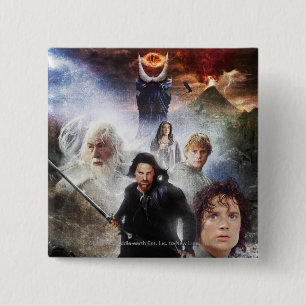 THE LORD OF THE RINGS Character Collage 15 Cm Square Badge