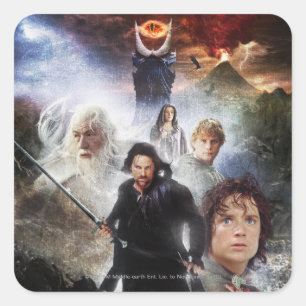 THE LORD OF THE RINGS Character Collage Square Sticker