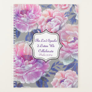 The Lord Speaks I Listen Watercolor Floral Planner