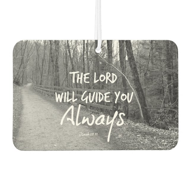 The Lord will Guide You Bible Verse Car Air Freshener (Front)