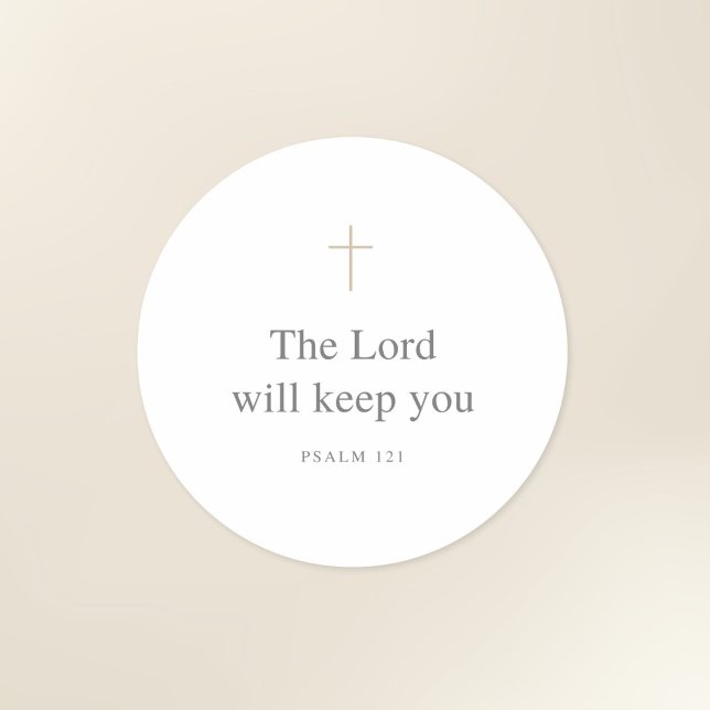 The Lord Will Keep You – Psalm 121 Scripture Classic Round Sticker (Creator Uploaded)