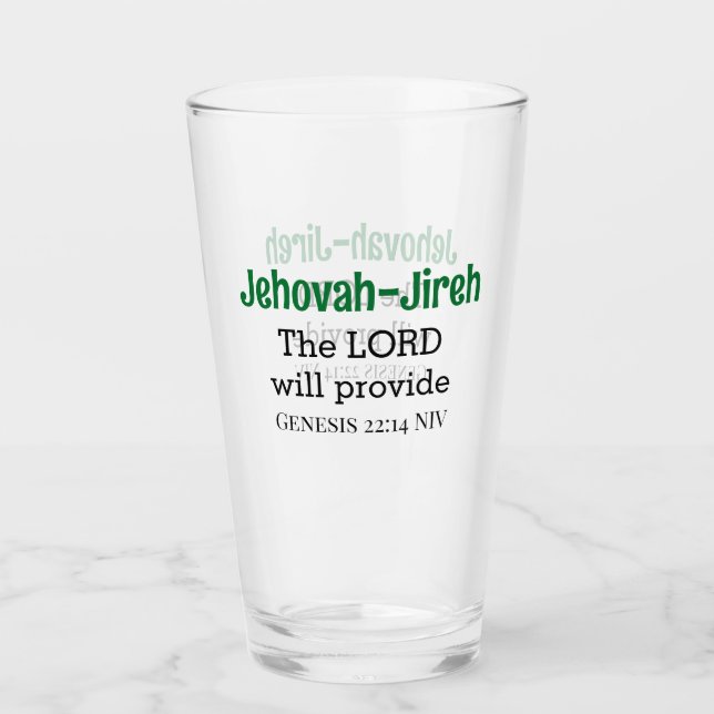 The Lord Will Provide Bible Verse Green and Black Glass (Front)