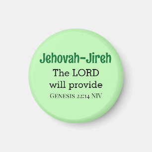 The Lord Will Provide Bible Verse Light Green Magnet