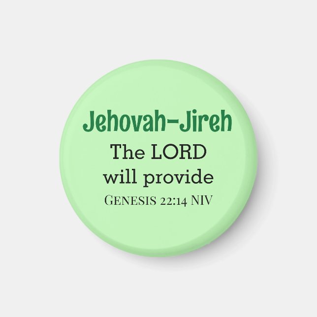 The Lord Will Provide Bible Verse Light Green Magnet (Front)