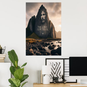 The Lords Face on Rocky Mountain Poster
