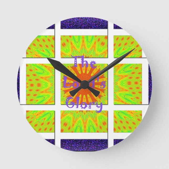 The Lord's Glory: Beautiful amazing colorful art Round Clock (Front)
