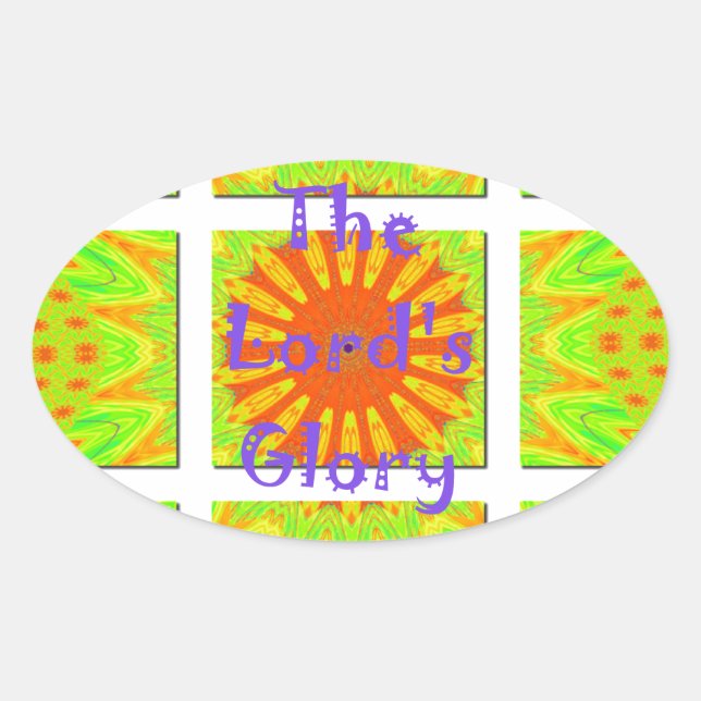 The Lord's Glory: Beautiful amazing colourful art Oval Sticker (Front)