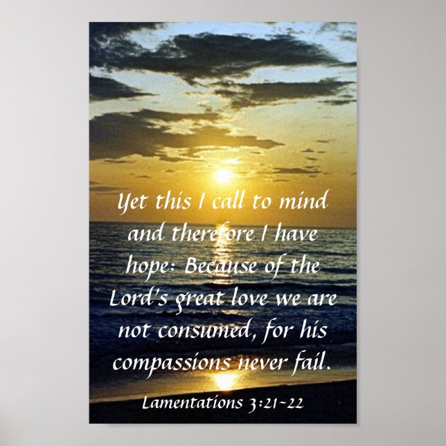 the Lord's great love bible verse reminder sunrise Poster (Front)