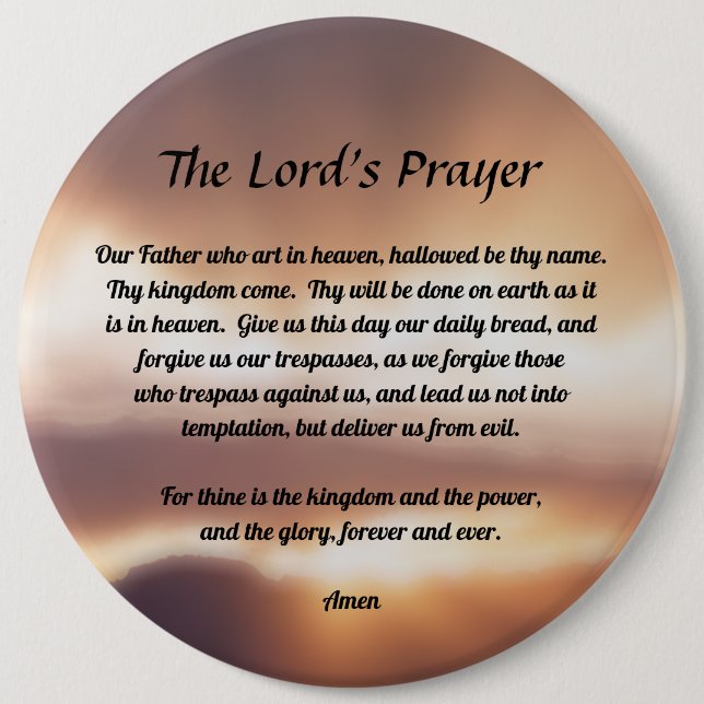 The Lord's Prayer 6 Cm Round Badge (Front)