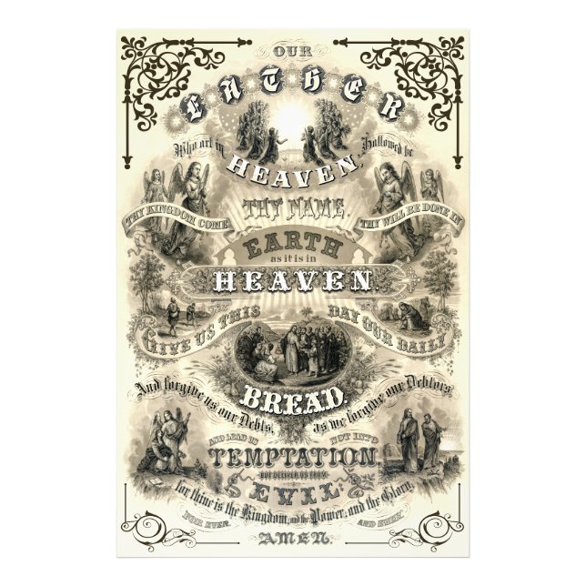 The LORD's PRAYER as Taught by Jesus 1876 Photo Print (Front)