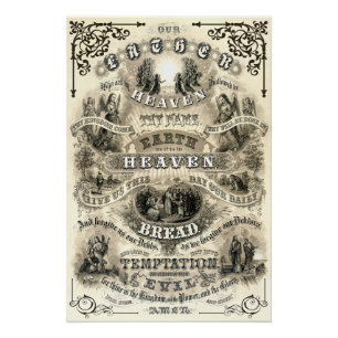 The LORD's PRAYER as Taught by Jesus 1876 Poster