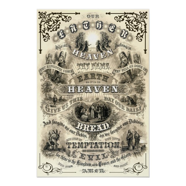 The LORD's PRAYER as Taught by Jesus 1876 Poster (Front)
