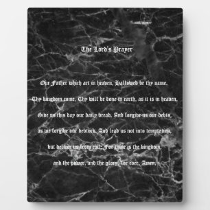 THE LORD'S PRAYER BLACK MARBLE LOOK   PLAQUE