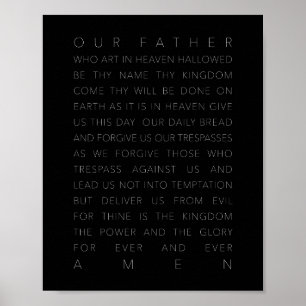 The Lord's Prayer Black Poster