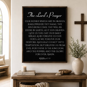The Lord's Prayer Black Print