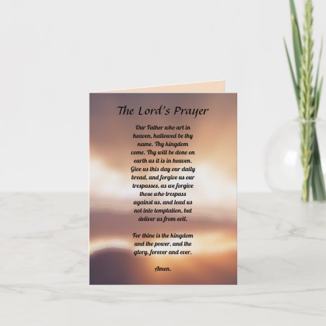 The Lord's Prayer Card (Front)