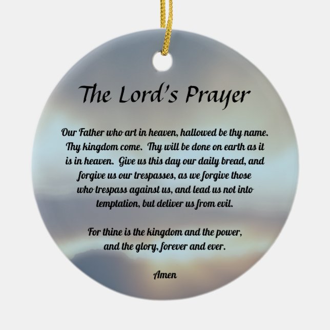 The Lord's Prayer Ceramic Tree Decoration (Front)