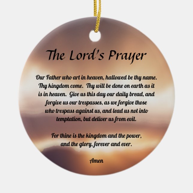 The Lord's Prayer Ceramic Tree Decoration (Front)