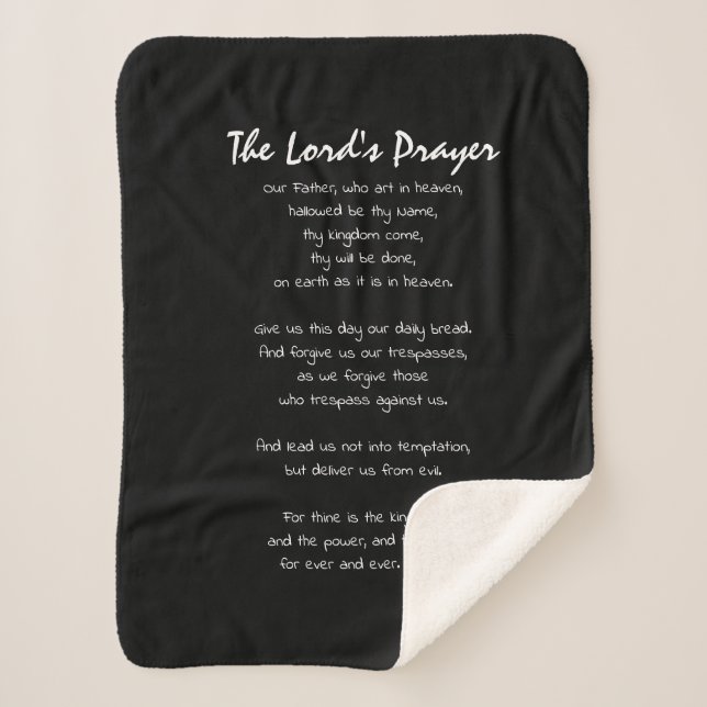 The Lord's Prayer Christian faith Sherpa Blanket (Front)