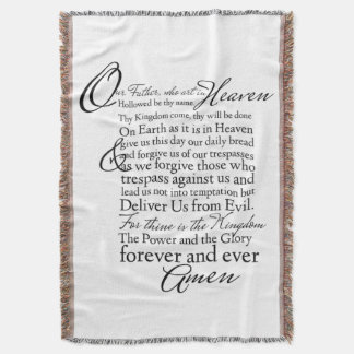 The Lords Prayer Christian Scripture Bible Throw Blanket